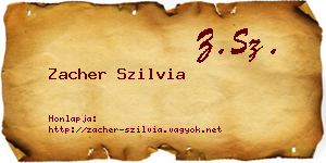 Zacher Szilvia névjegykártya