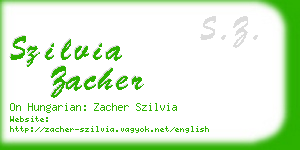 szilvia zacher business card